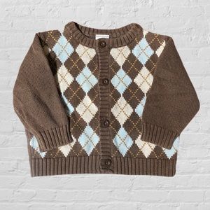 4/$12 💥♻ Gymboree Infant Brown/Beige Cardigan Knitted Sweater | 6-12m | 456